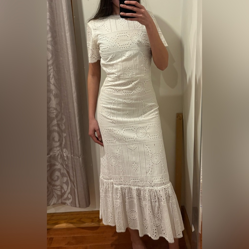 The Kooples White Embroidered Lace Maxi Dress